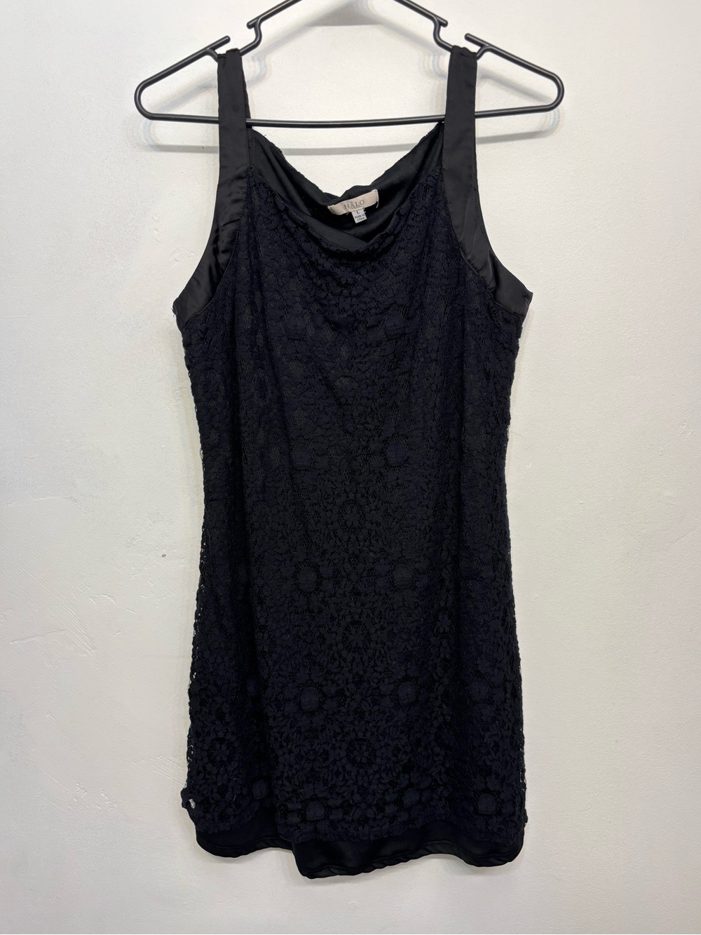 Halo by altar’d state Black Floral Lace Midi Tank Dress Womens Size Large